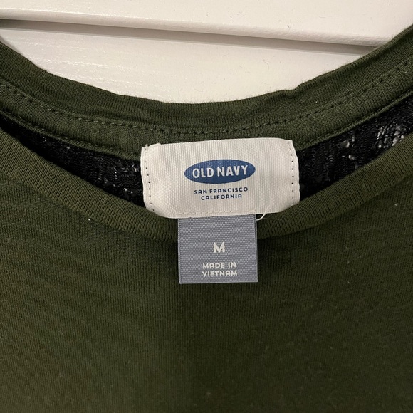 Old Navy Olive Black Lace Top - Picture 2 of 3